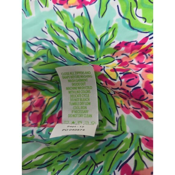 Lilly Pulitzer Vest Women’s Small Blue Down Puffer Full Zip Floral Lining - Picture 10 of 10